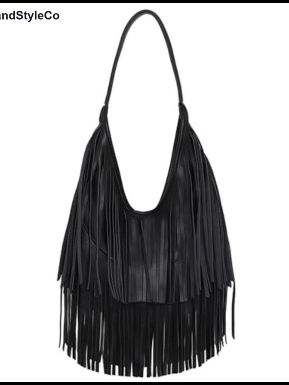 Fringe Hobo Shoulder Bag Vegan Leather Layered Tassel Women Purse